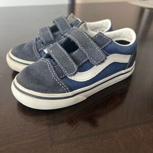 Vans Blue and White Velcro Sneakers